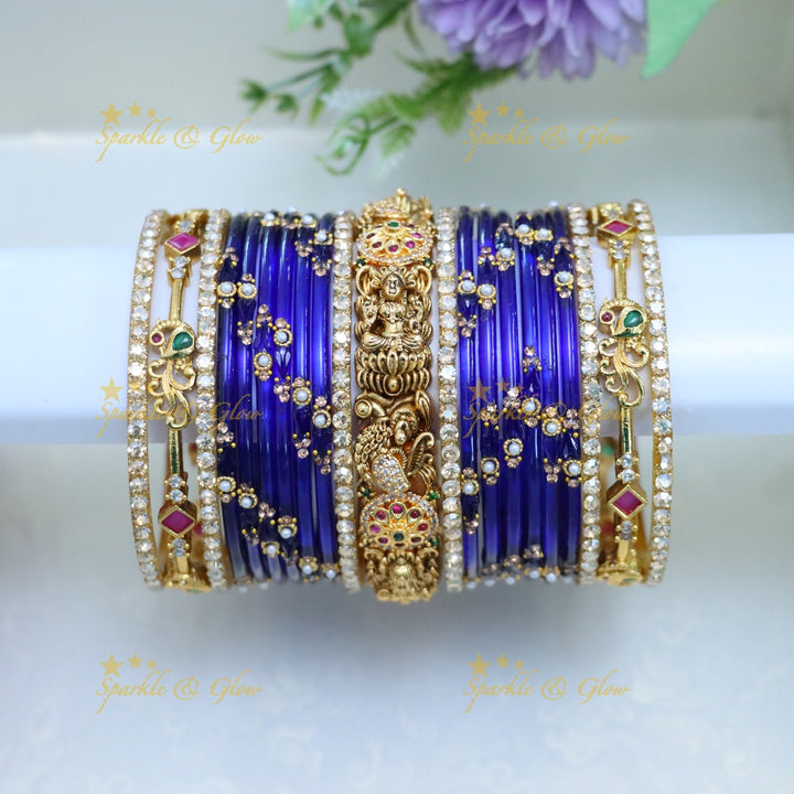 Exquisite Peacock & Lakshmi Bridal Bangle Set