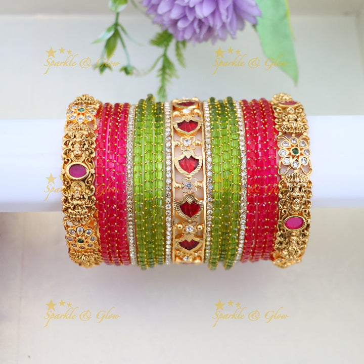 Bridal Bangle Set with Lakshmi Motif