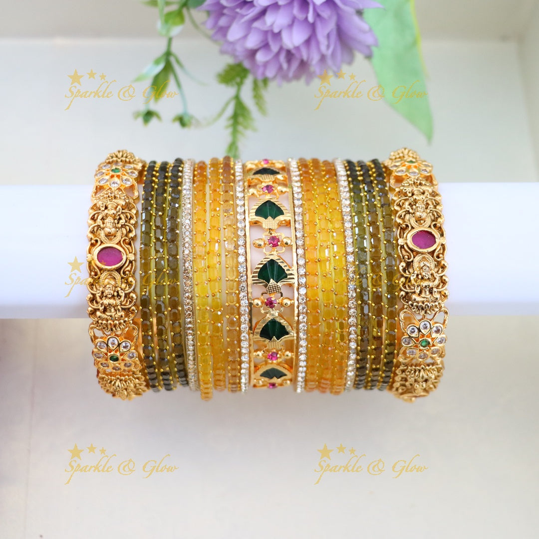 Bridal Bangle Set with Lakshmi Motif