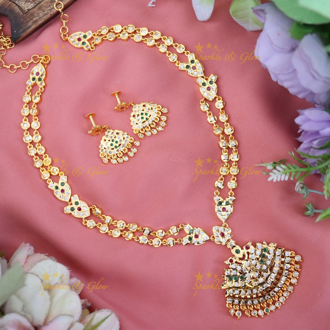 Elegant Microgold Long Necklace for Festive Seasons