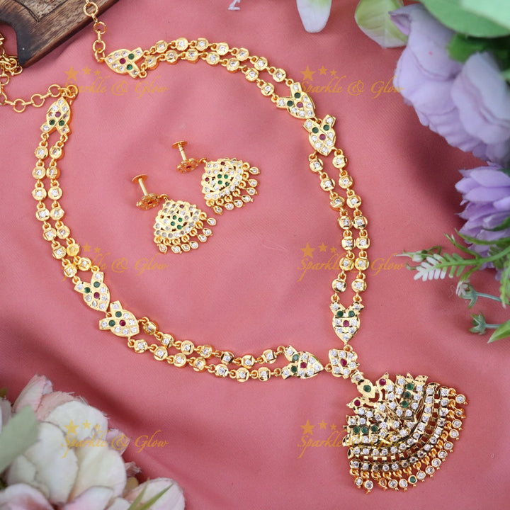 Elegant Microgold Long Necklace for Festive Seasons