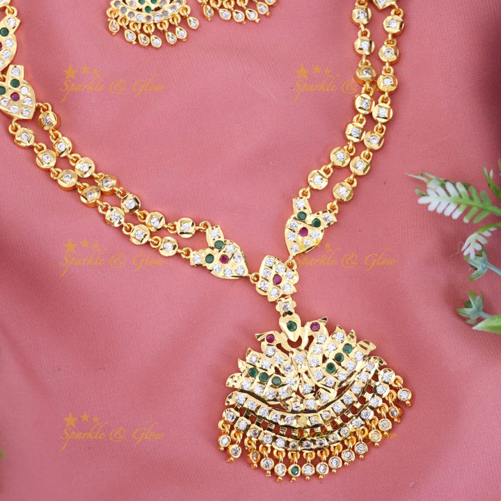 Elegant Microgold Long Necklace for Festive Seasons