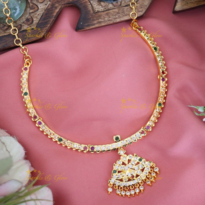 Exquisite Microgold Wedding Choker - Sparkle & Glow