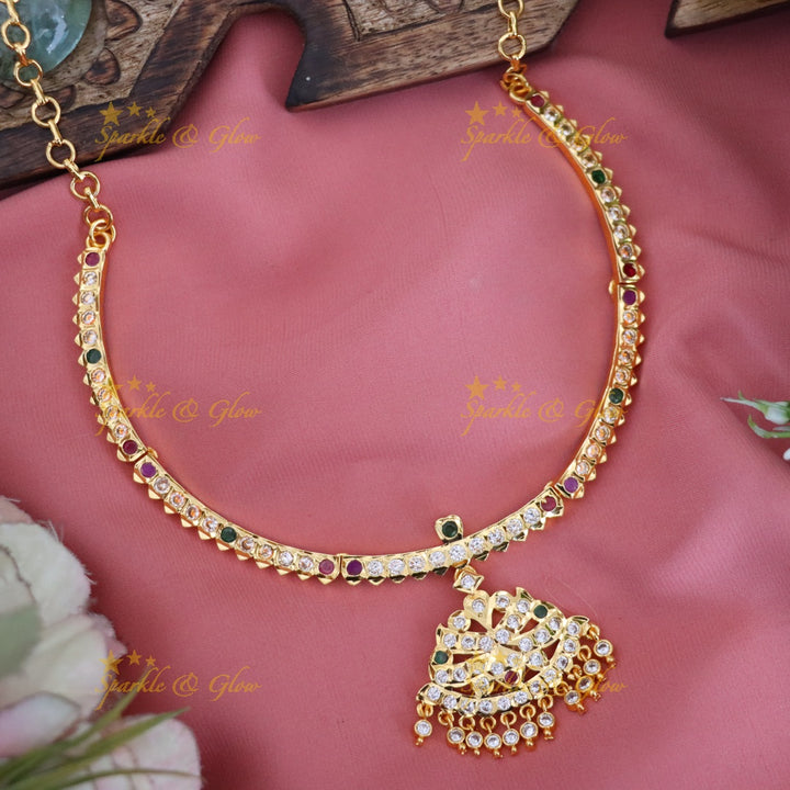Exquisite Microgold Wedding Choker - Sparkle & Glow