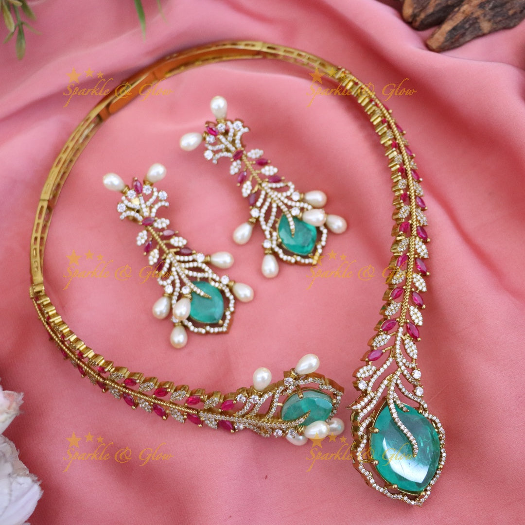 Victorian-Inspired Choker & Earrings for Weddings