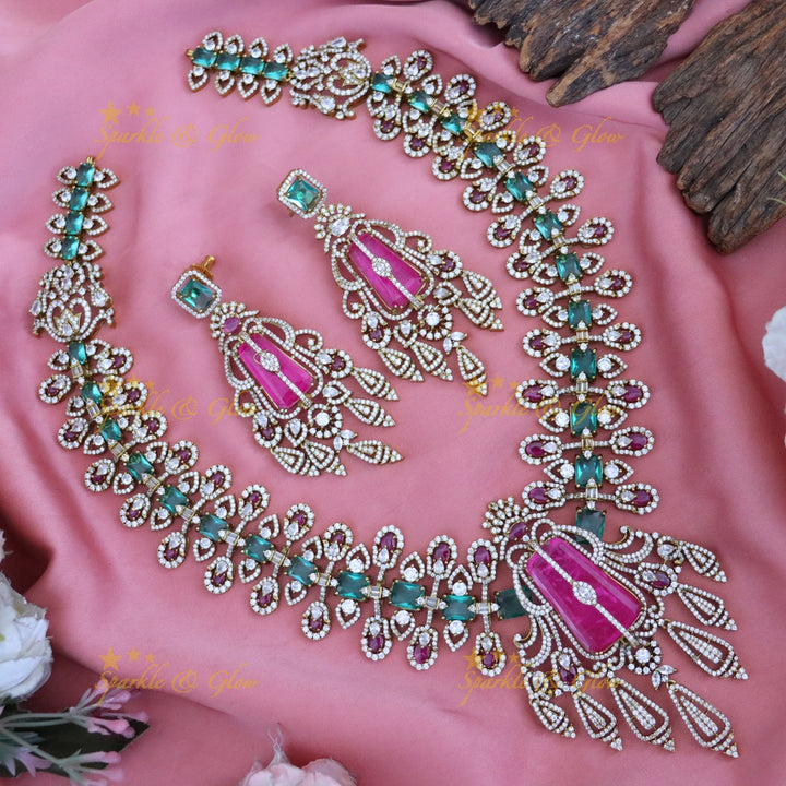 Victorian Bridal Long Necklace Set - Timeless Elegance