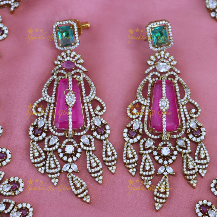 Victorian Bridal Long Necklace Set - Timeless Elegance