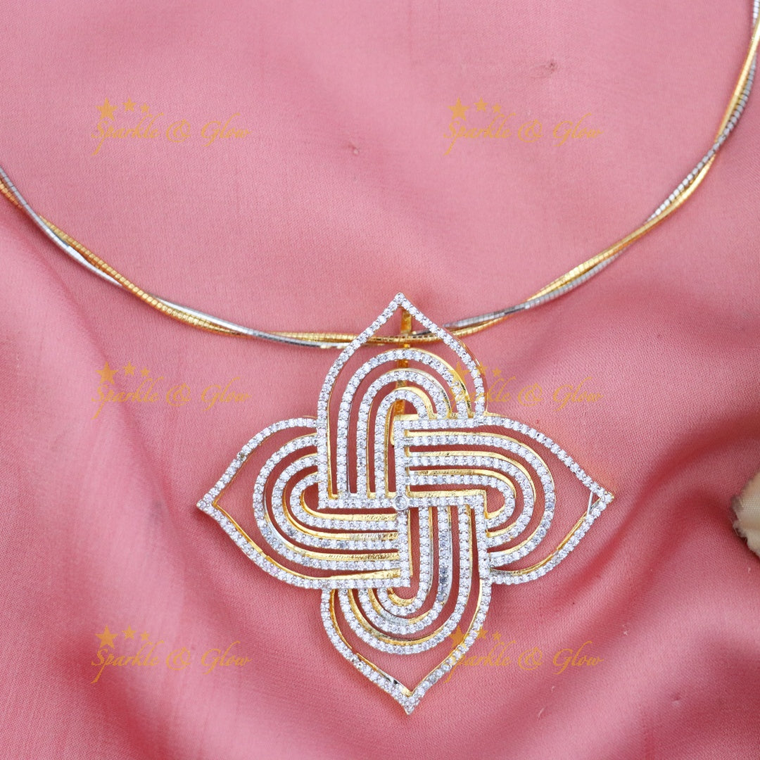 Gold Plated Knot Pendant Set - Ideal for Weddings & Festive