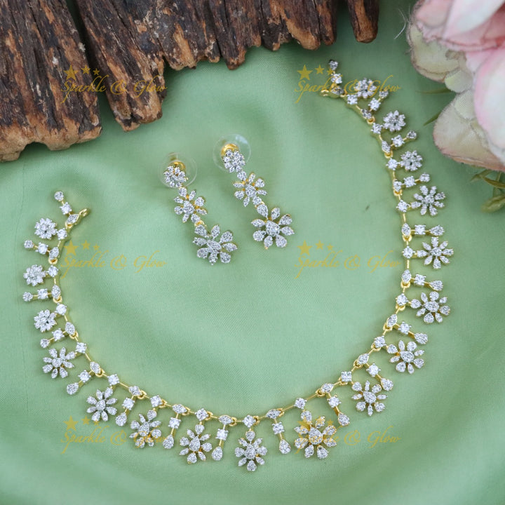 Exquisite Gold Floral Necklace Set for Weddings