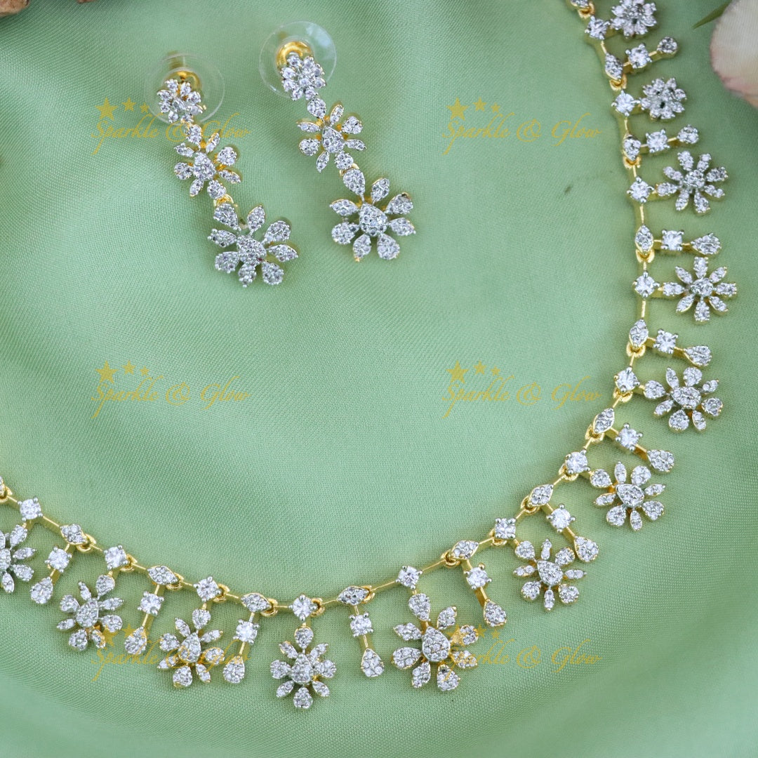 Exquisite Gold Floral Necklace Set for Weddings
