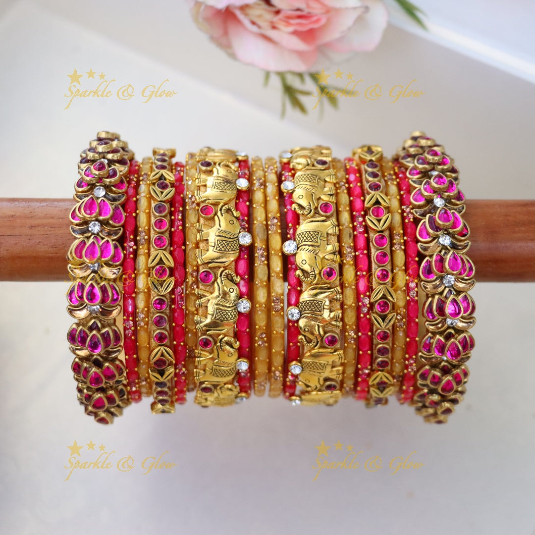 Exquisite Silk Thread Gold Bangles for Weddings- ONE HAND