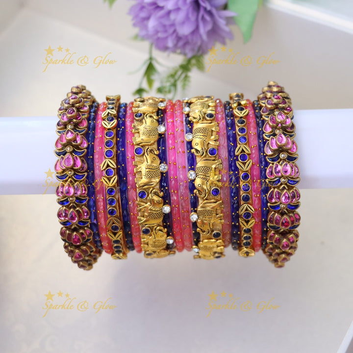 Exquisite Silk Thread Gold Bangles for Weddings- ONE HAND
