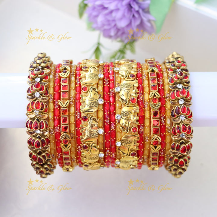 Exquisite Silk Thread Gold Bangles for Weddings- ONE HAND
