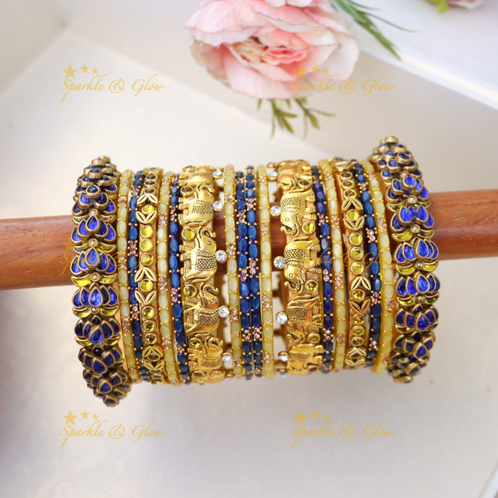 Exquisite Silk Thread Gold Bangles for Weddings- ONE HAND