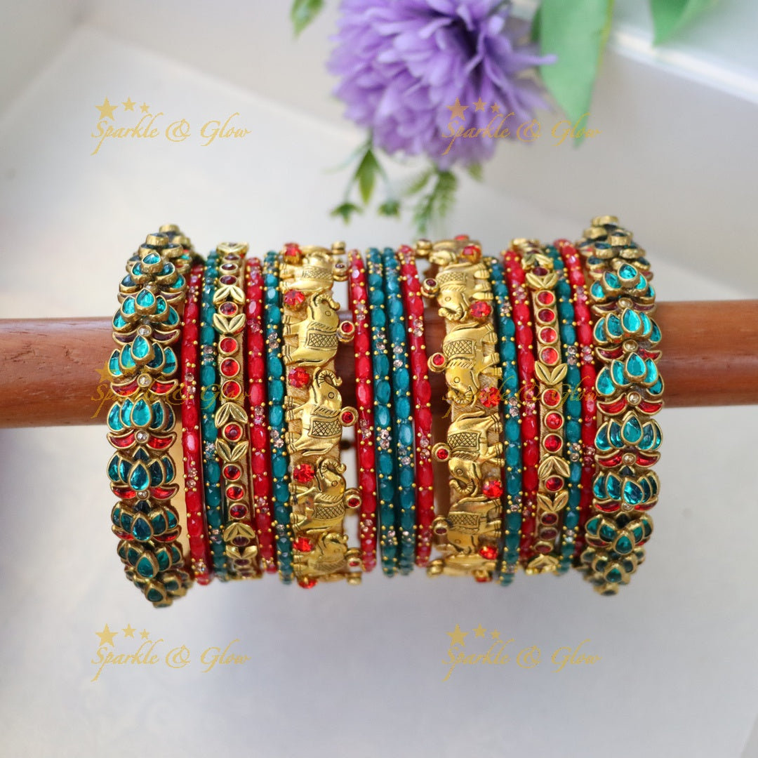 Exquisite Silk Thread Gold Bangles for Weddings- ONE HAND