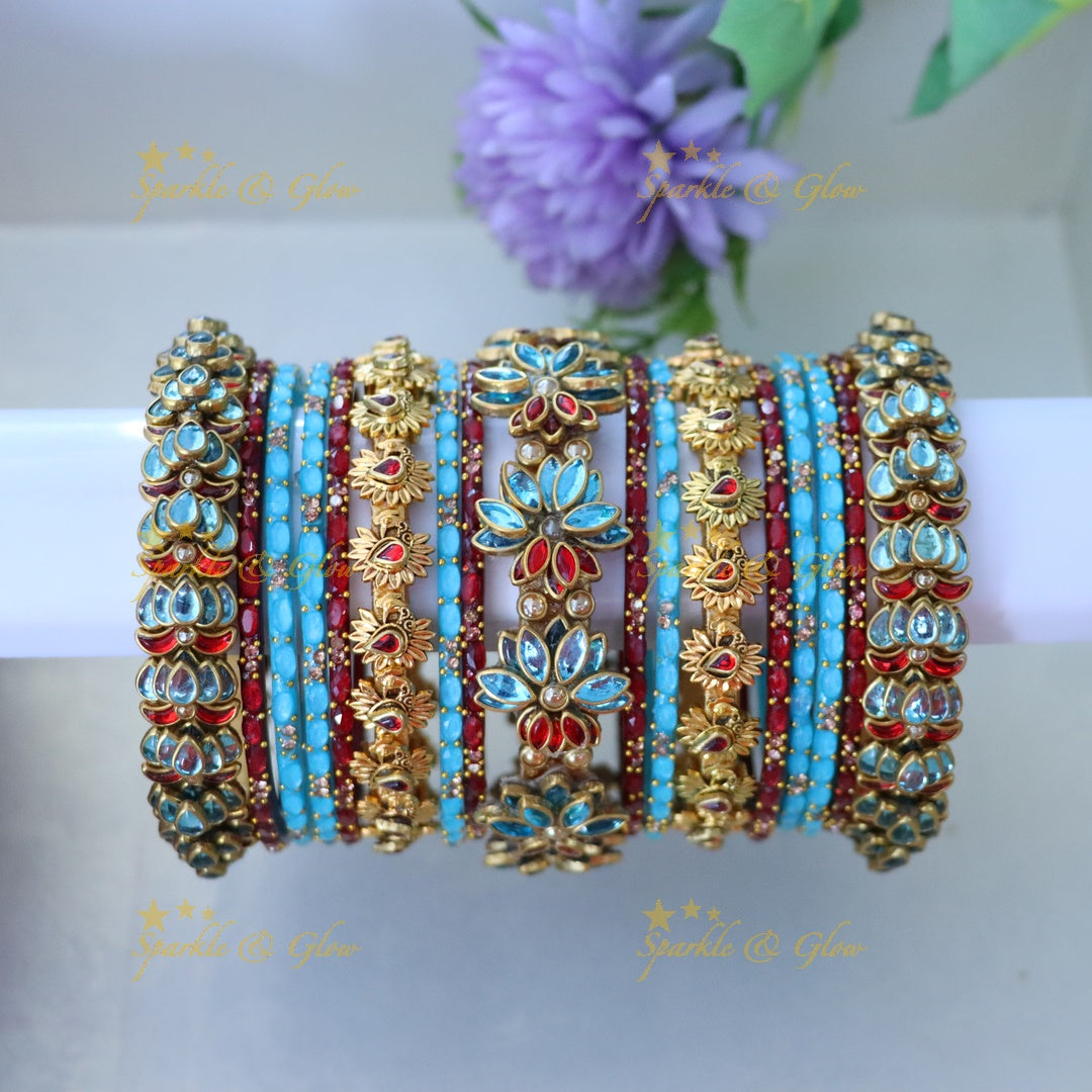 Silk Thread Bangles - Elegant Festive Bangle Set ONE HAND