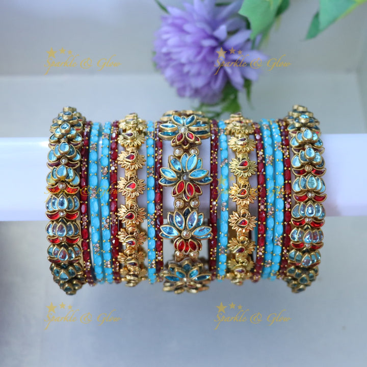 Silk Thread Bangles - Elegant Festive Bangle Set ONE HAND