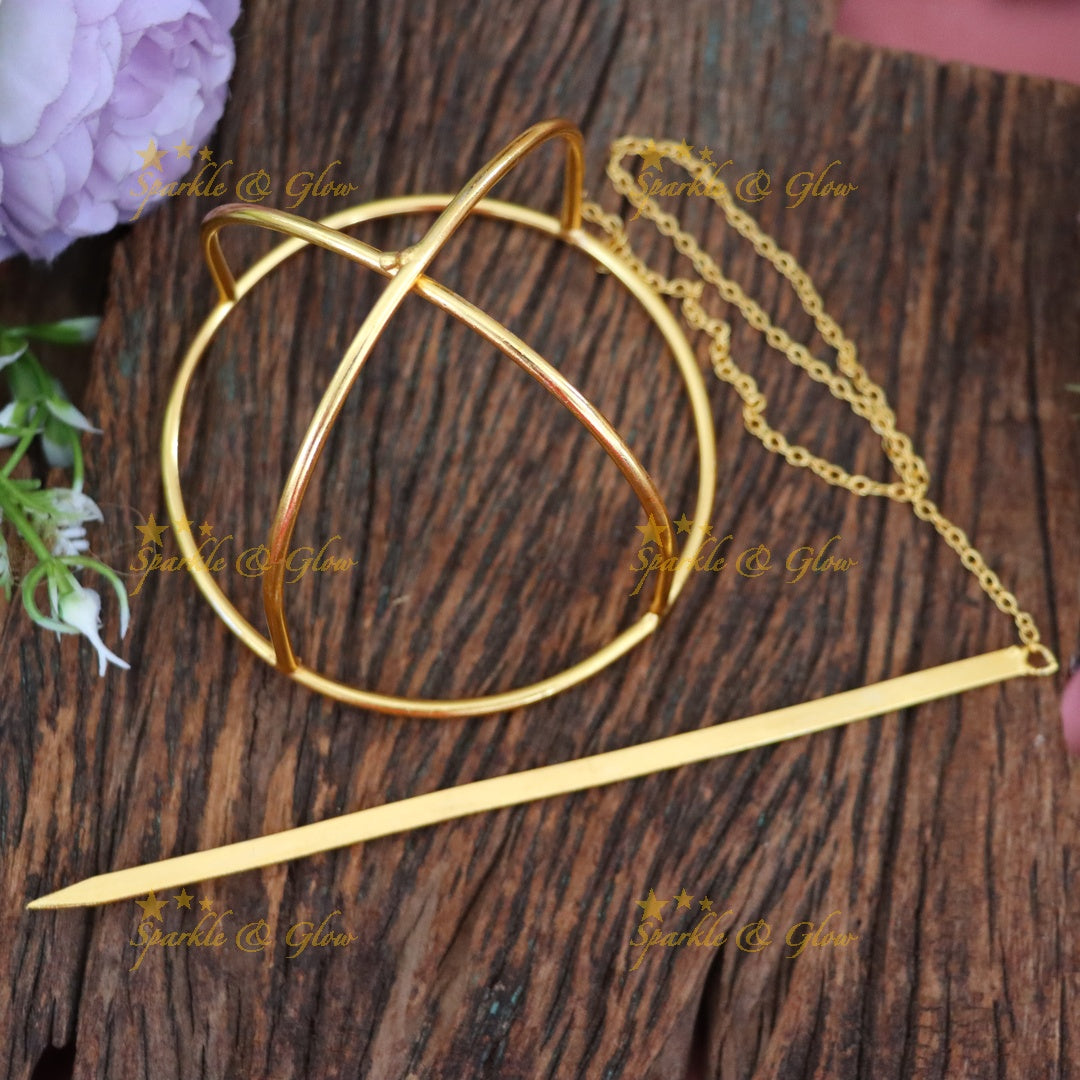 Exquisite Gold Hair Bun Holder with Stick – Elegance in Every Twist