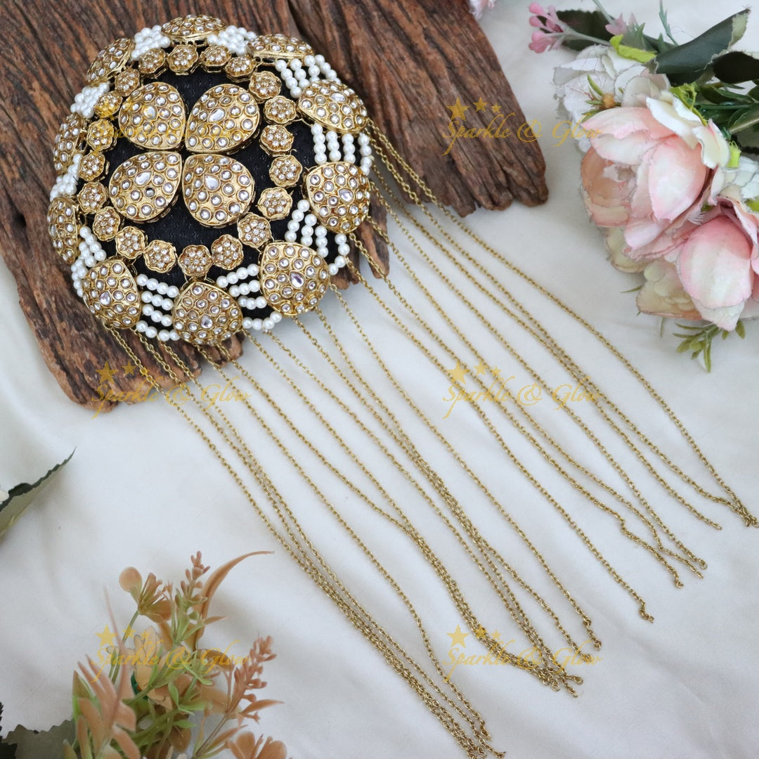 Exquisite Gold Hair Bun for Weddings & Festive Charm