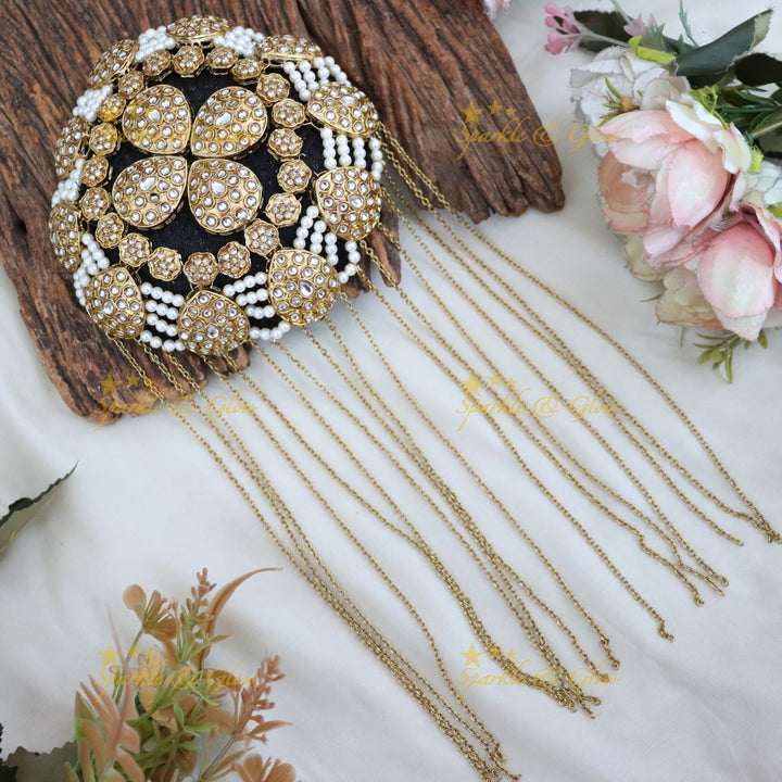 Exquisite Gold Hair Bun for Weddings & Festive Charm