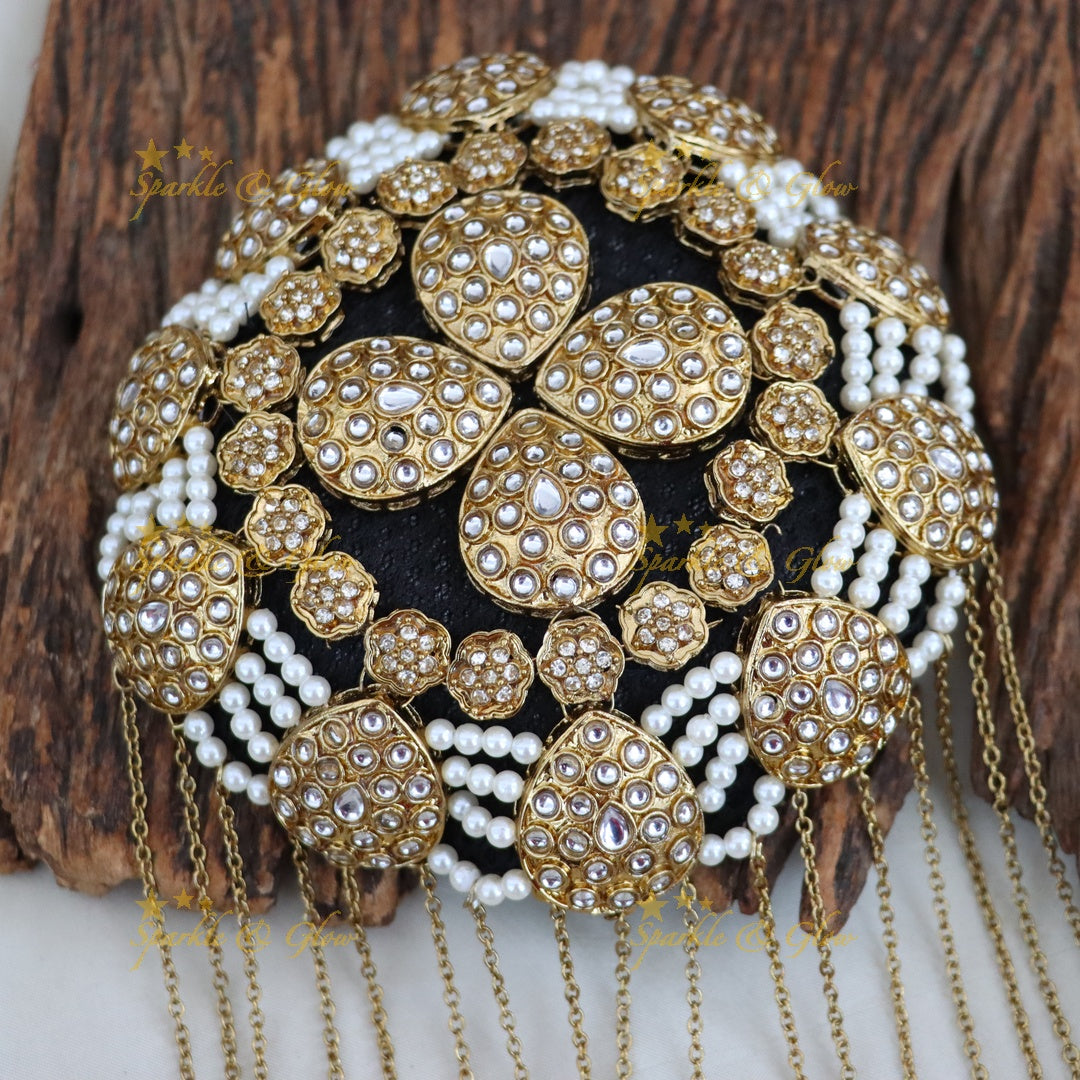 Exquisite Gold Hair Bun for Weddings & Festive Charm