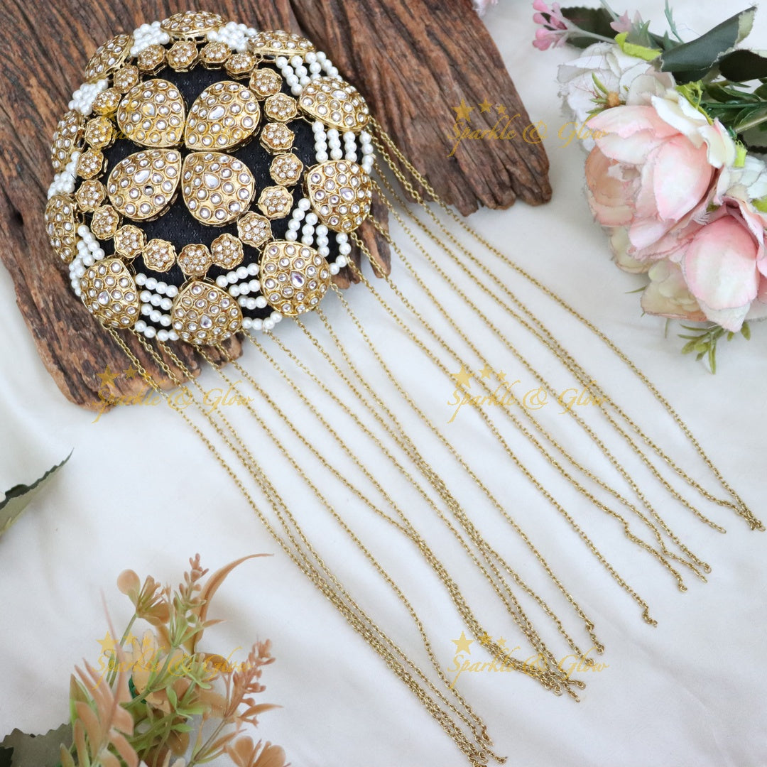 Exquisite Gold Hair Bun for Weddings & Festive Charm