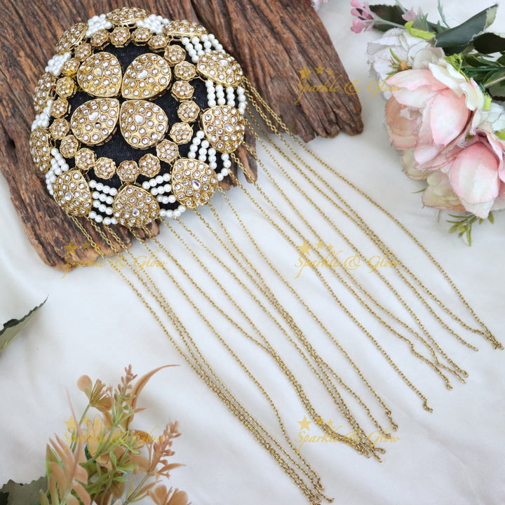 Exquisite Gold Hair Bun for Weddings & Festive Charm