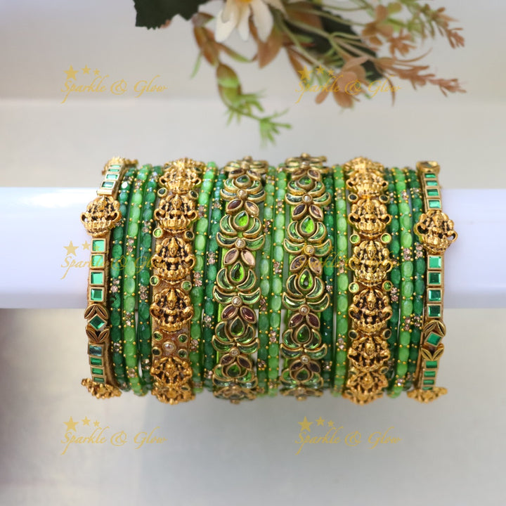 Exquisite Green Silk Thread Bangles for Weddings & Festivals ONE HAND