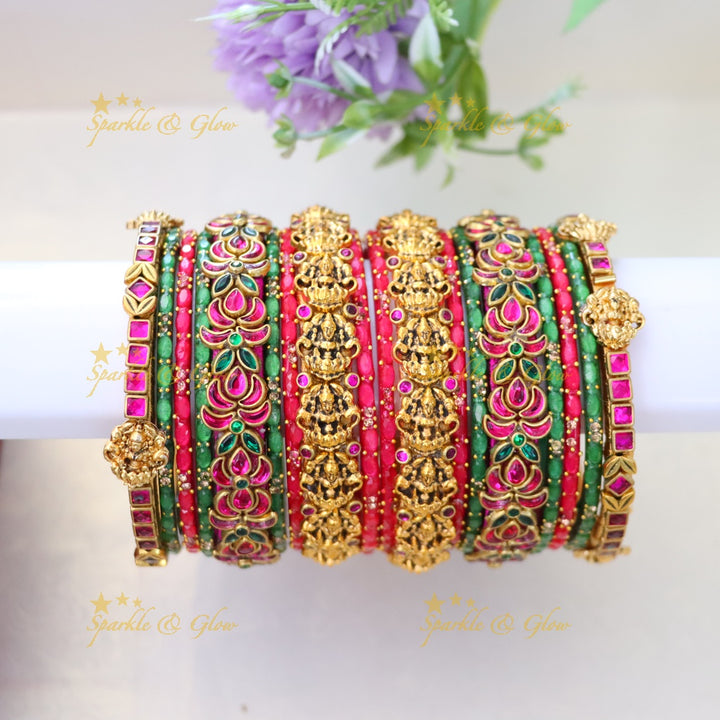 Exquisite Green Silk Thread Bangles for Weddings & Festivals ONE HAND