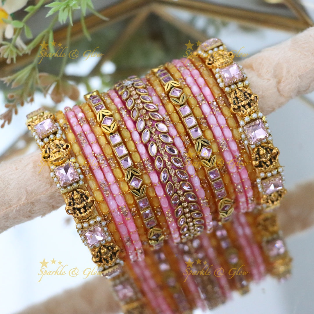 Exquisite Green Silk Thread Bangles for Celebrations ONE HAND