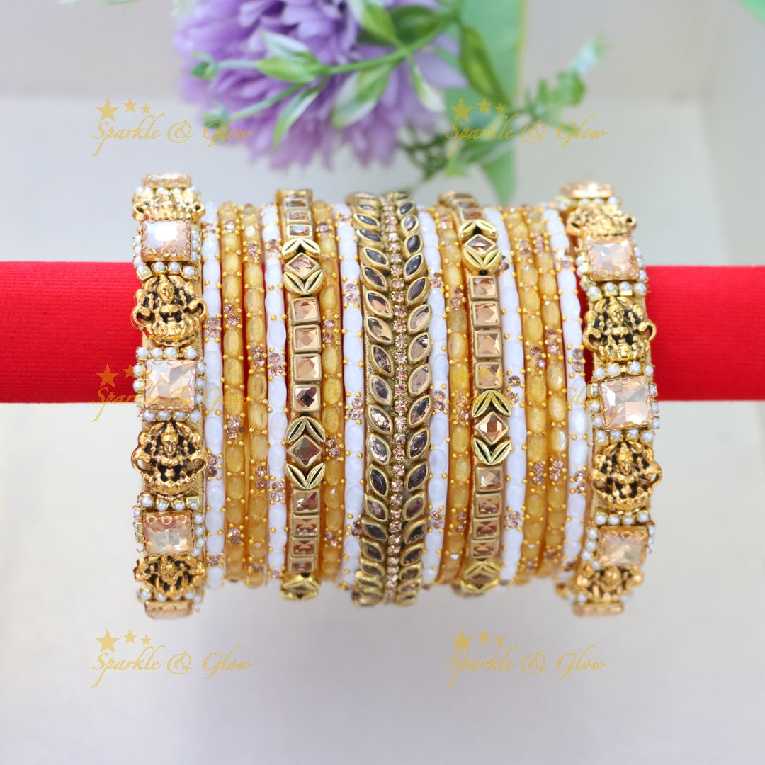 Exquisite Green Silk Thread Bangles for Celebrations ONE HAND
