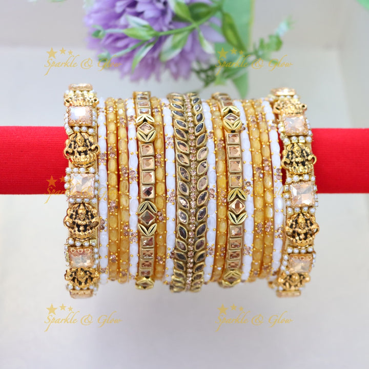 Exquisite Green Silk Thread Bangles for Celebrations ONE HAND