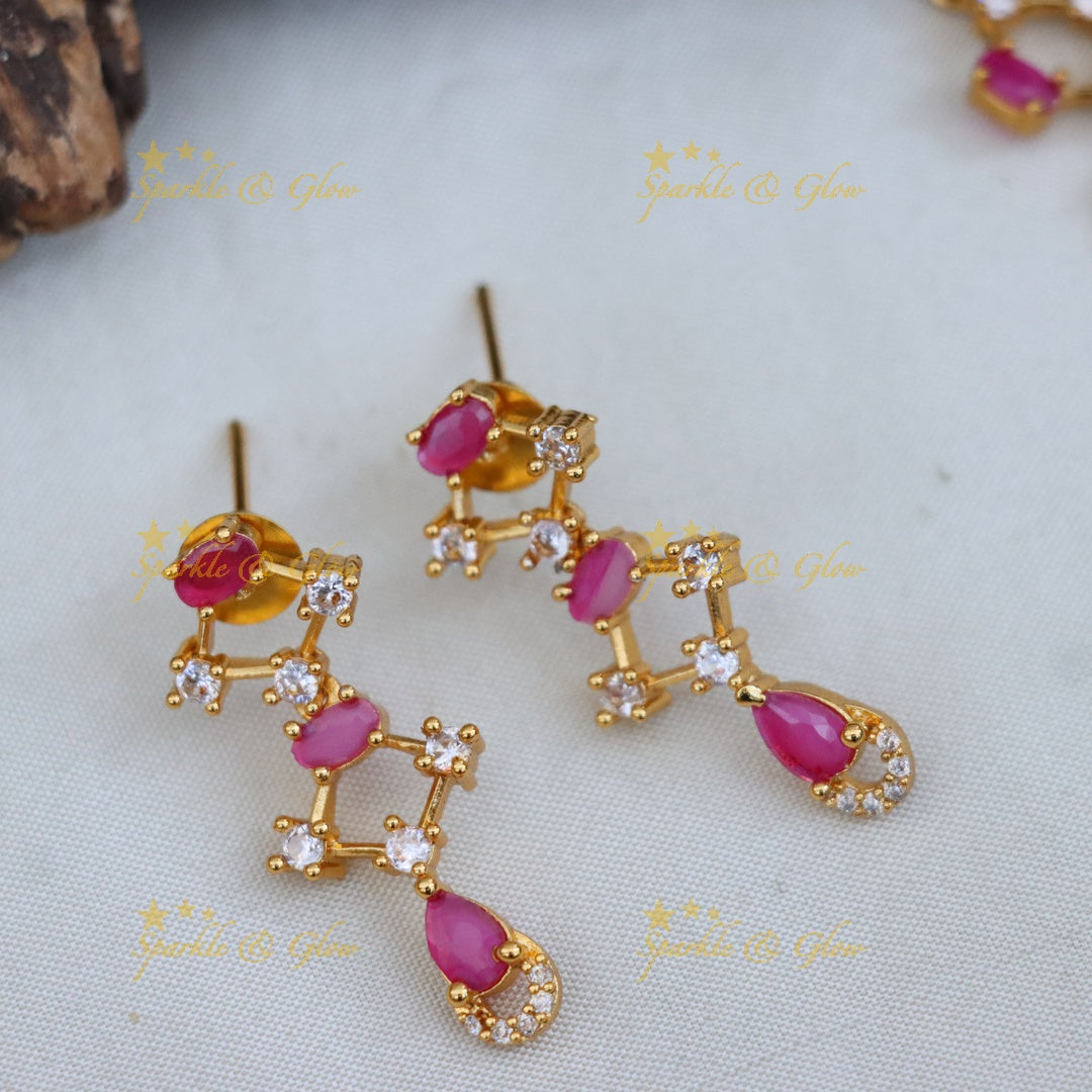 Ruby Gold-Plated Choker Necklace - Festive Elegance