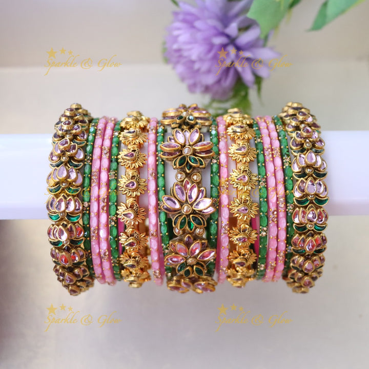 Silk Thread Bangles - Elegant Festive Bangle Set ONE HAND