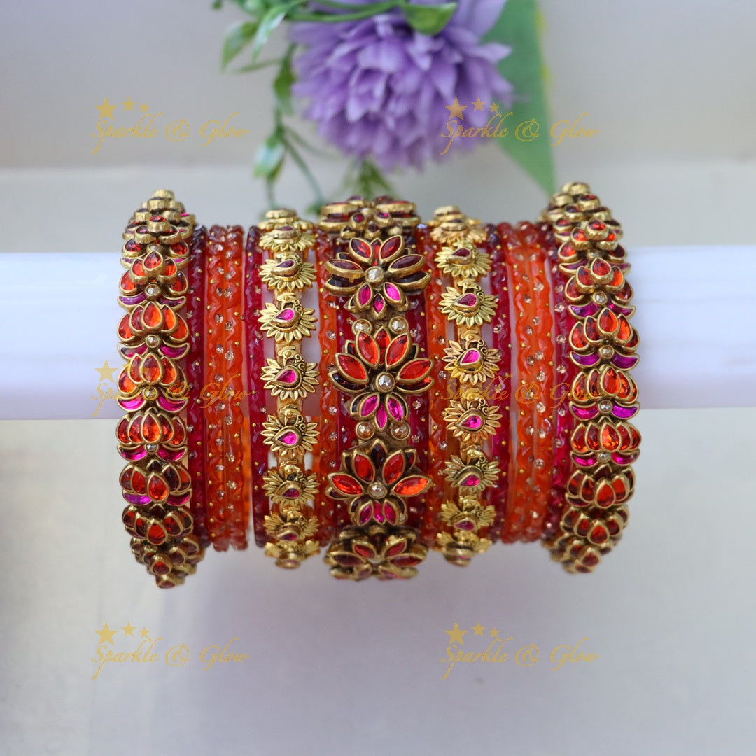 Silk Thread Bangles - Elegant Festive Bangle Set ONE HAND
