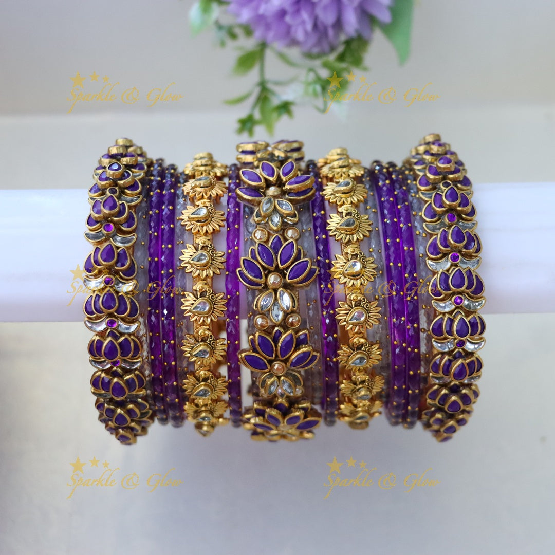 Silk Thread Bangles - Elegant Festive Bangle Set ONE HAND