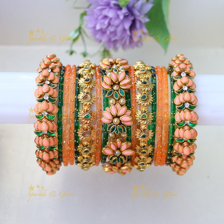 Silk Thread Bangles - Elegant Festive Bangle Set ONE HAND