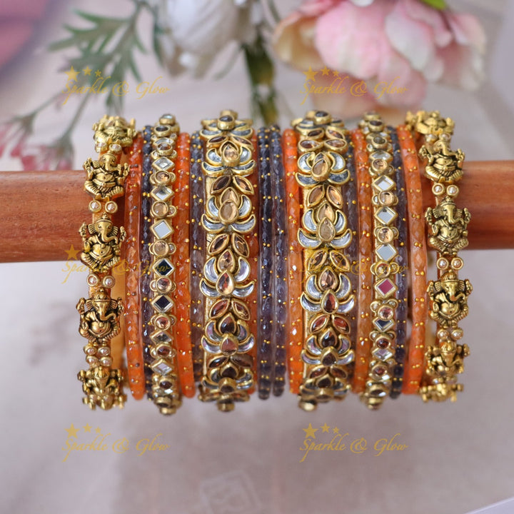 Exquisite Red & Gold Silk Thread Bangles for Weddings ONE HAND