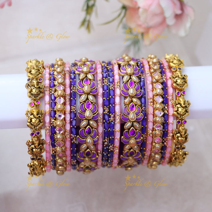 Exquisite Red & Gold Silk Thread Bangles for Weddings ONE HAND