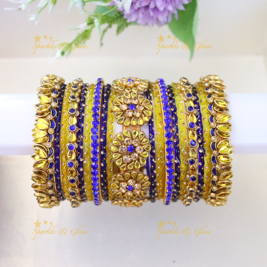 Exquisite Bridal Bangle Set – Silk Thread & Kundan ONE HAND