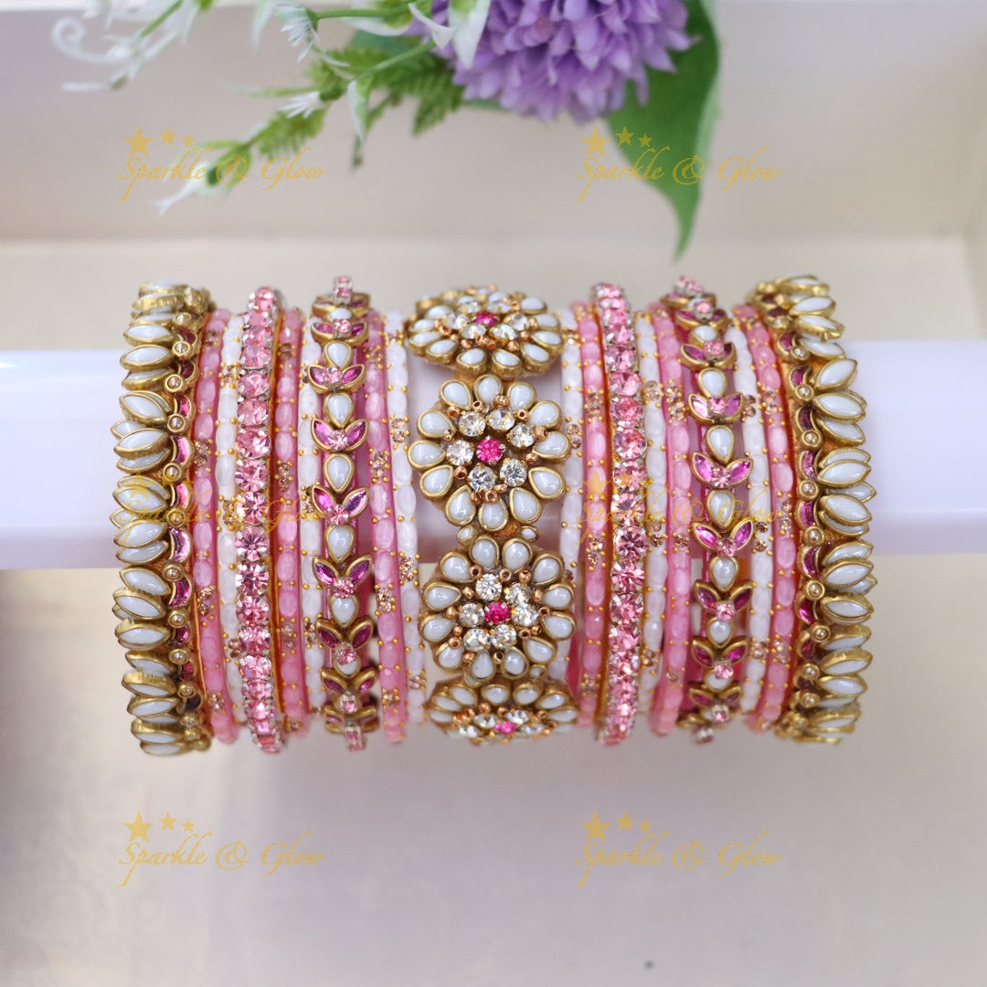 Exquisite Silk Thread Pink Bangles - Perfect for Celebrations ONE HAND