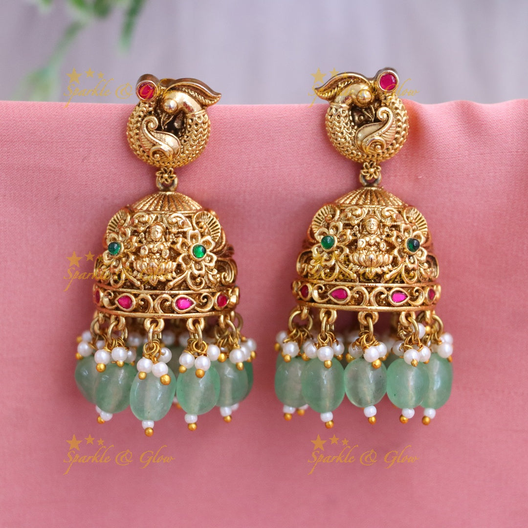 Exquisite Gold Temple Jhumka Earrings - Celebrate Elegance