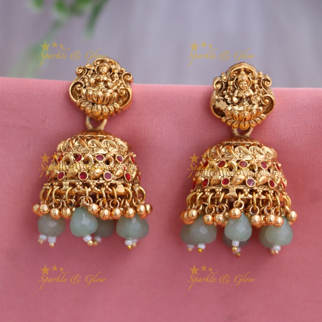 Exquisite Gold-Plated Temple Jhumkas for Festive Glamour