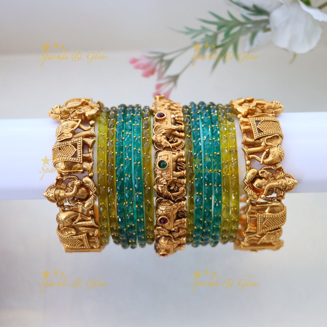 Elegant Ganesha Temple Bridal Bangles Collection
