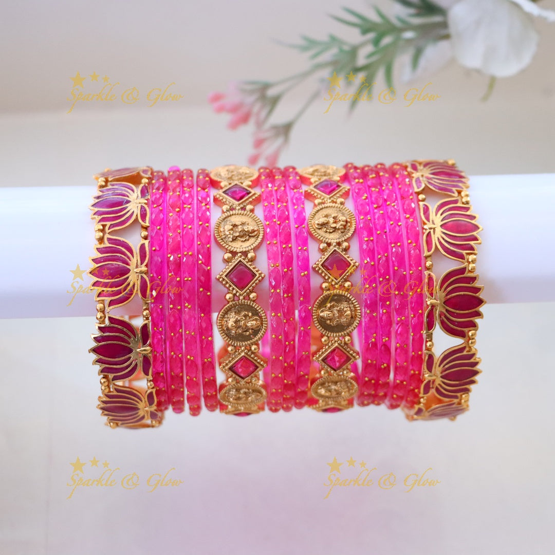 Exquisite Lakshmi Lotus Bangles – Perfect Bridal Elegance
