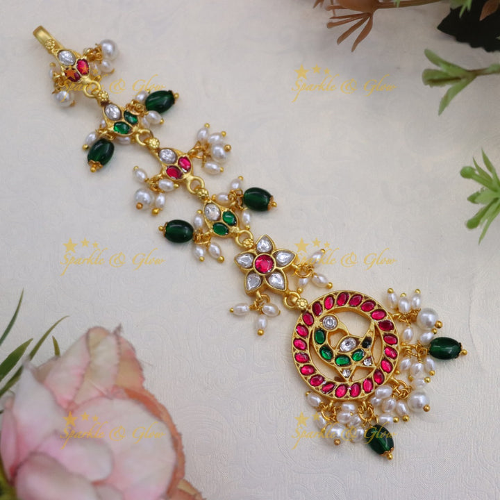 Gold-Embellished Maang Tikka for Weddings & Festivals