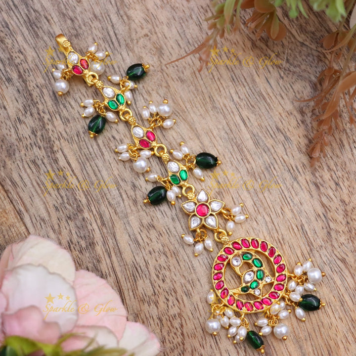 Gold-Embellished Maang Tikka for Weddings & Festivals