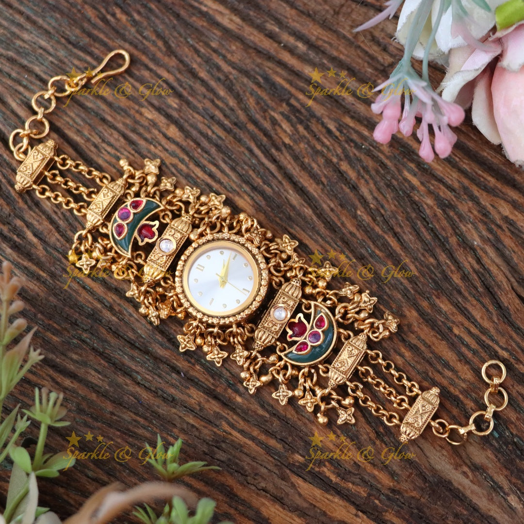 Antique Gold Watch Bracelet – Perfect Festive Accessory Preorder 30 days
