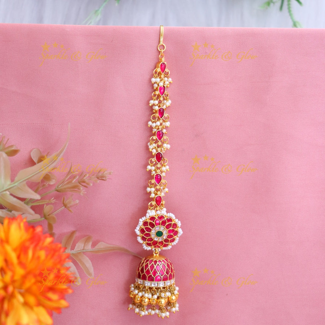 Stunning Kundan Earring Earchain Combo for Timeless Elegance