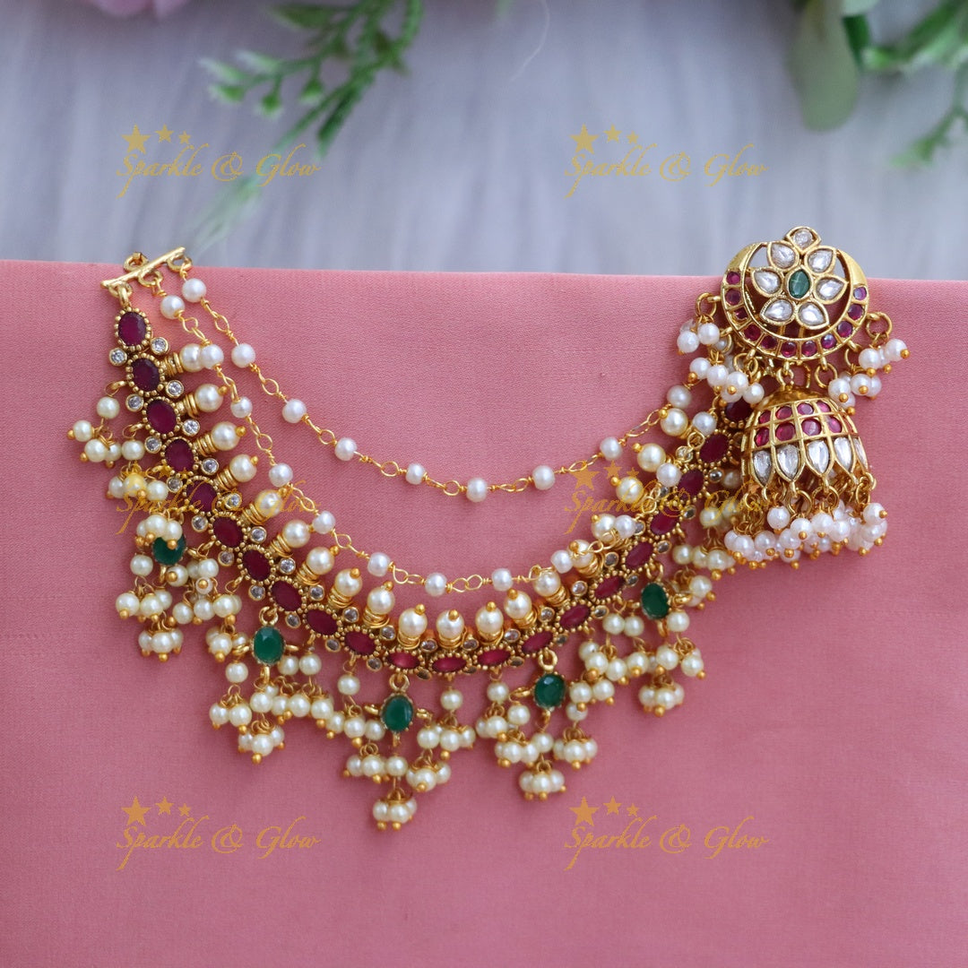 Bridal Jumukas Earchain Combo